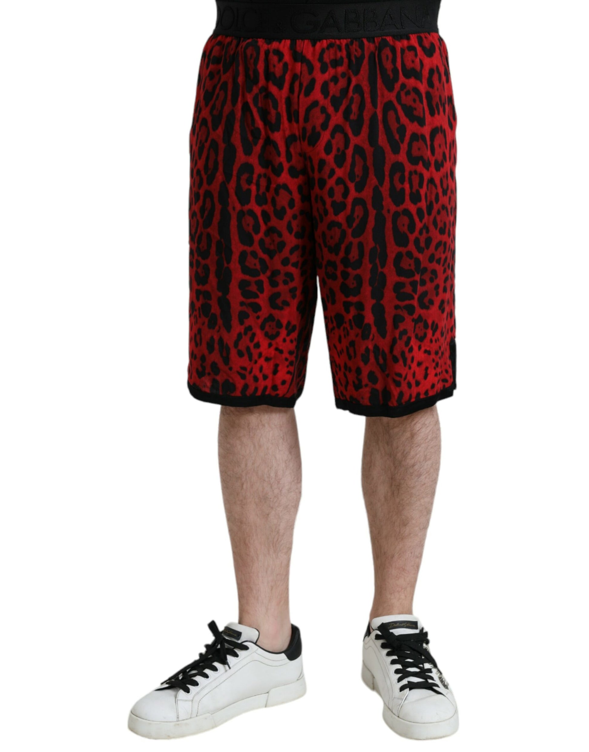 Red shorts with white writing
