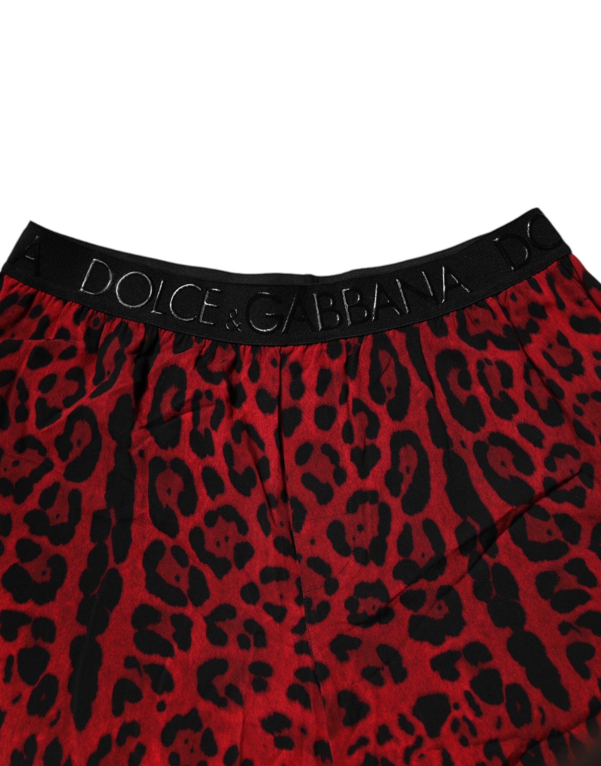 Red and black leopard print boxer shorts