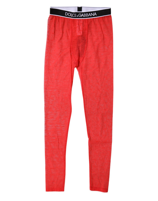 Red pants with black waistband