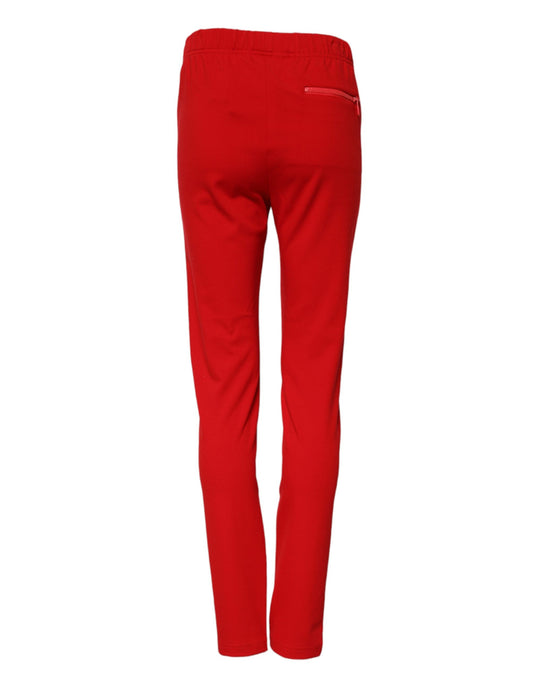 Red pants on a hanger