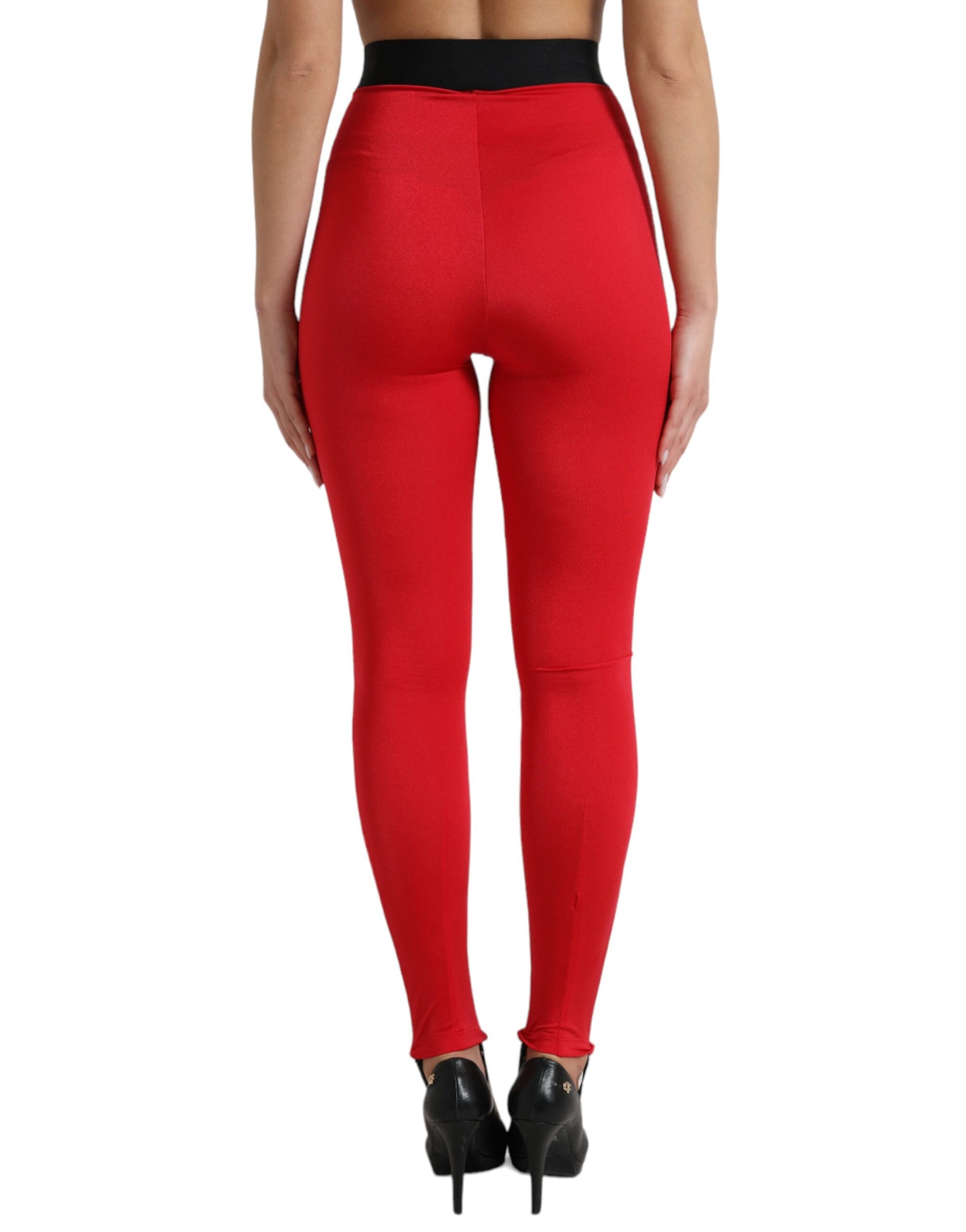 Red leggings on a mannequin