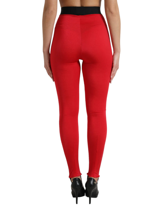 Red leggings on a mannequin