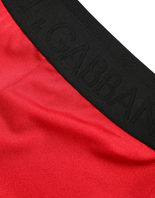 Red and black fabric with embroidery