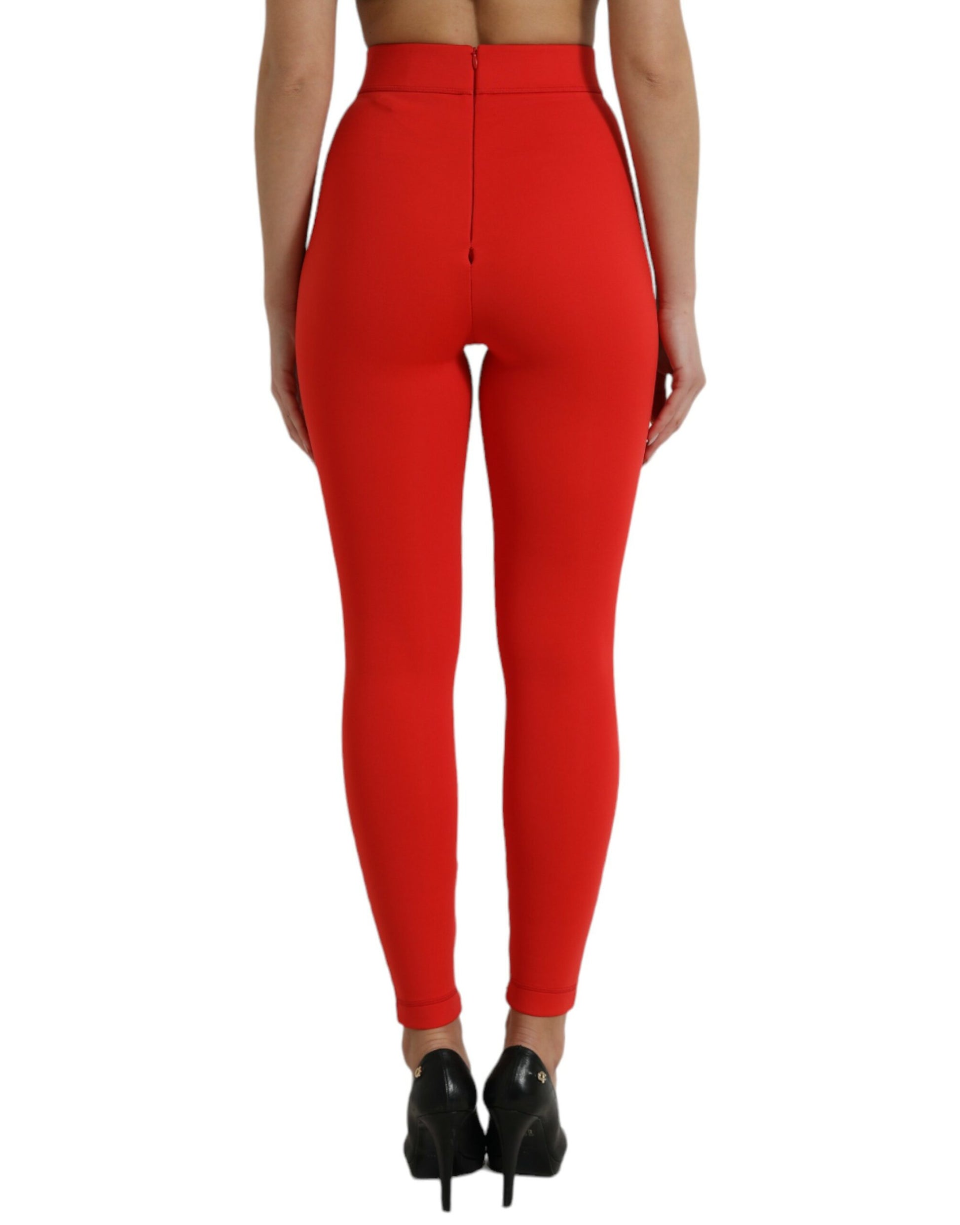 Red leggings on a mannequin