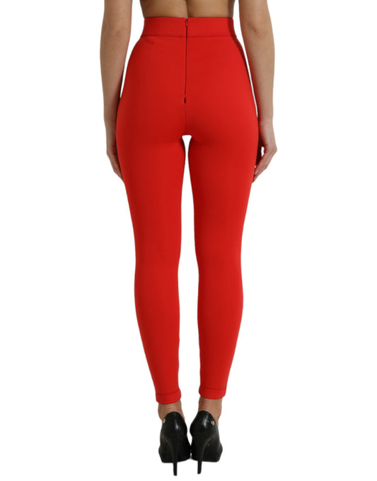 Red leggings on a mannequin