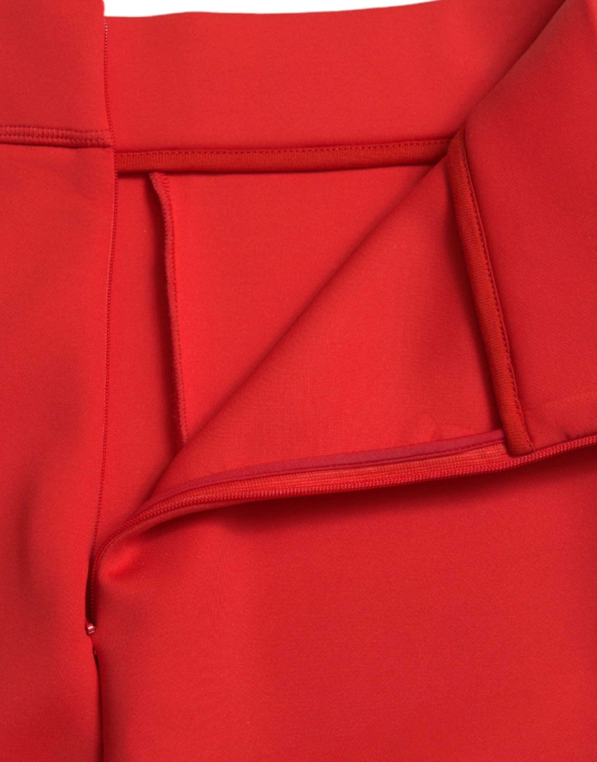Red jacket with zippered pockets