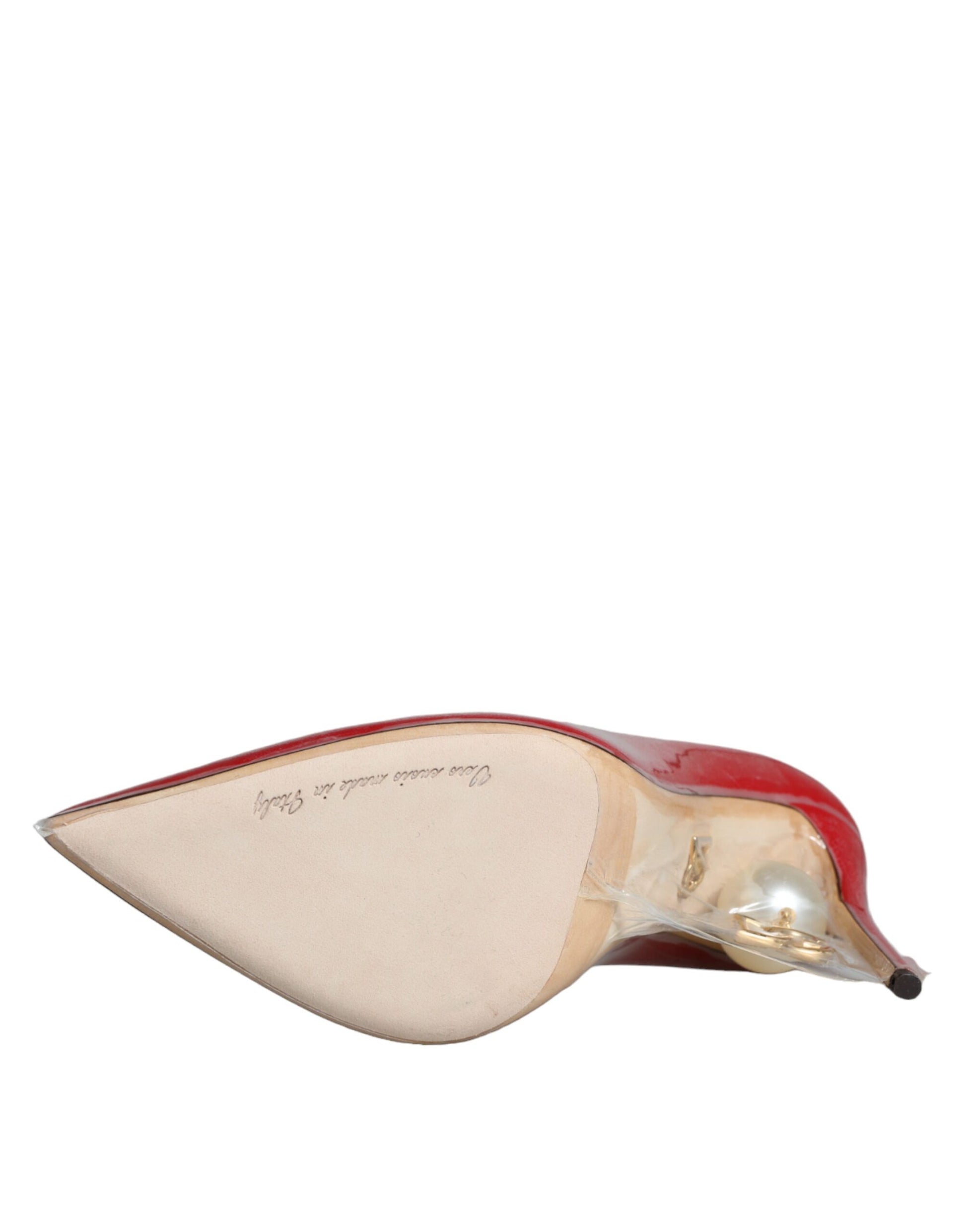 High heel shoe with red toe cap