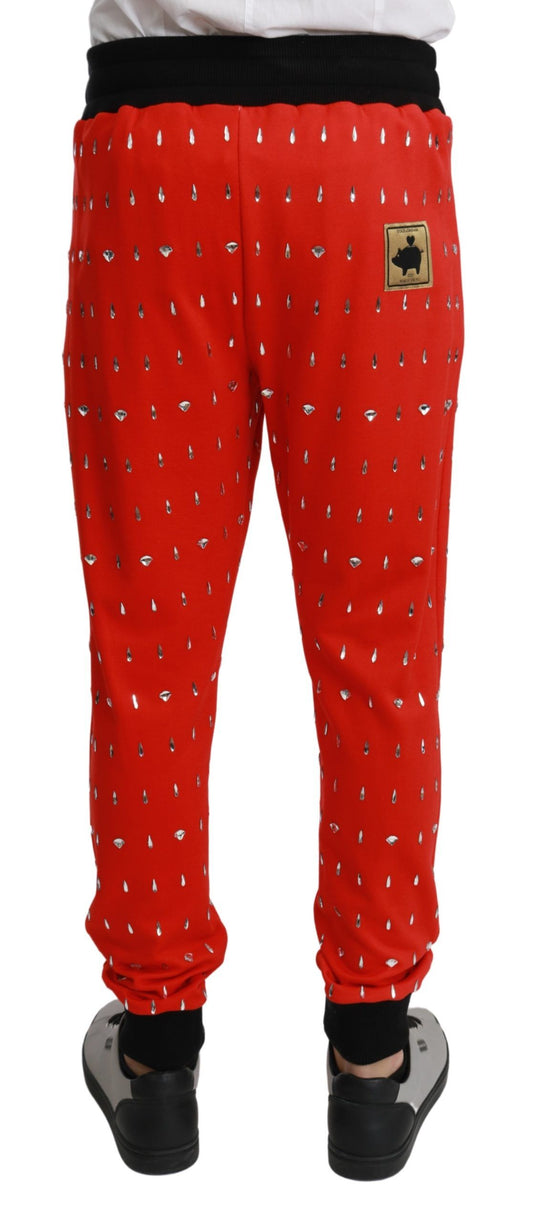 Red pants with white dots