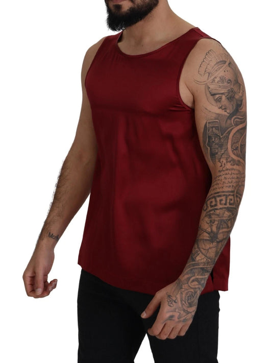 Man wearing red tank top