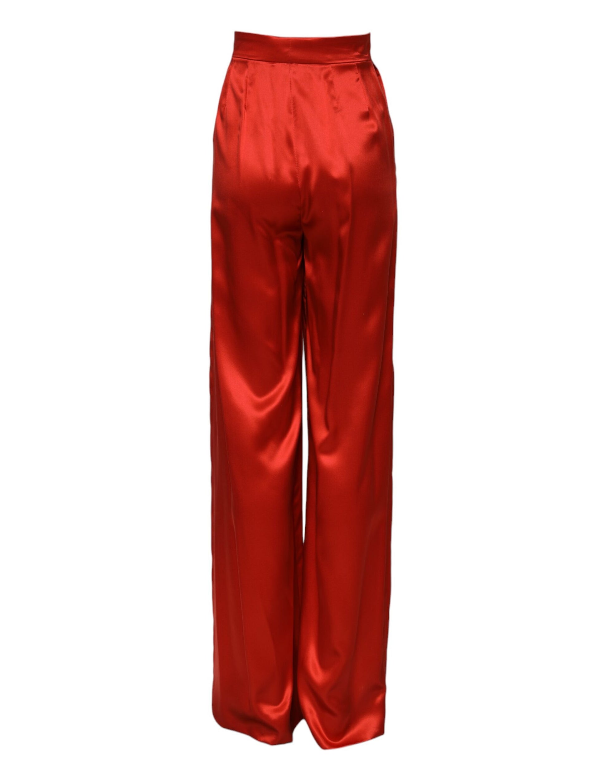 Red velvet pants with elastic waistband