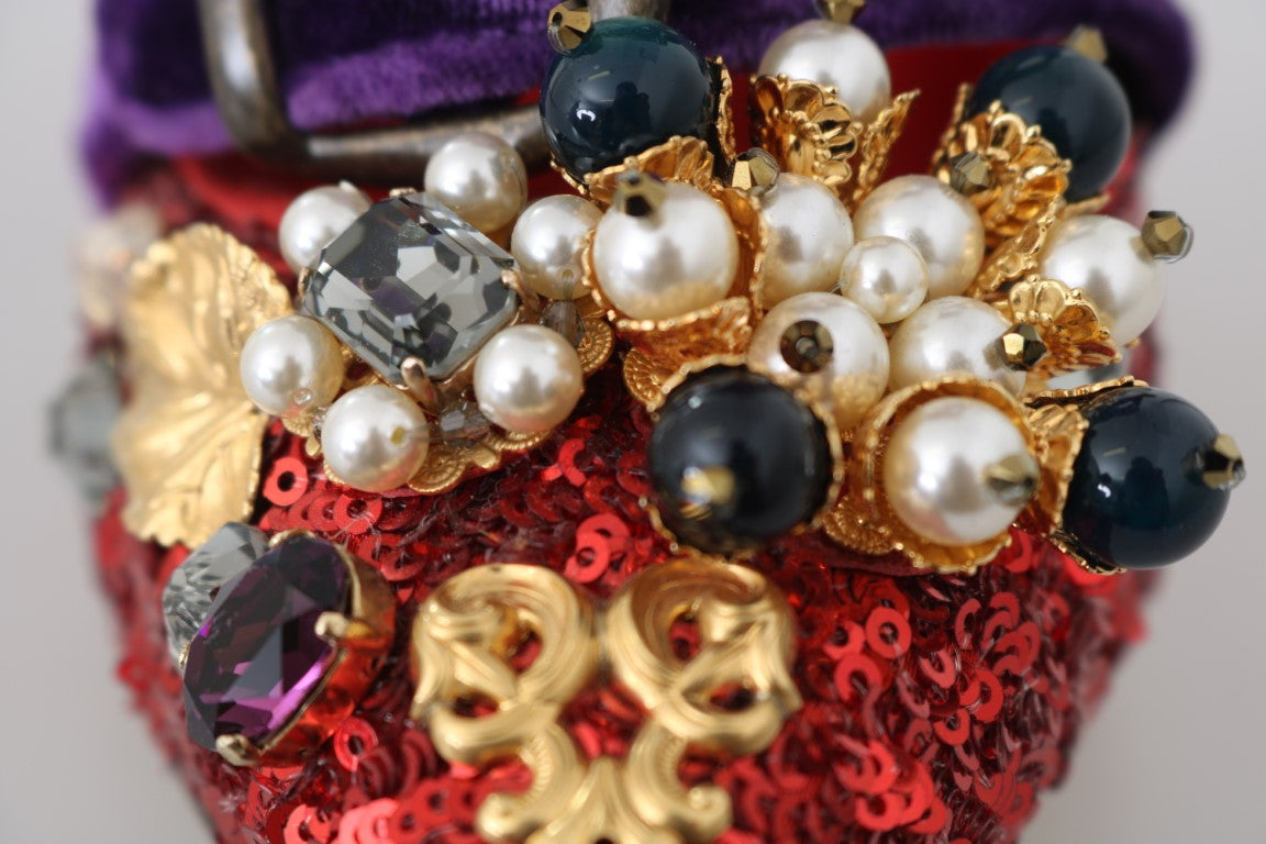 Decorative jewelry on a purple fabric background