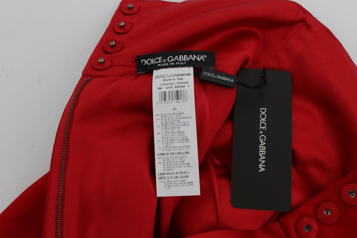 Red jacket with tag on front