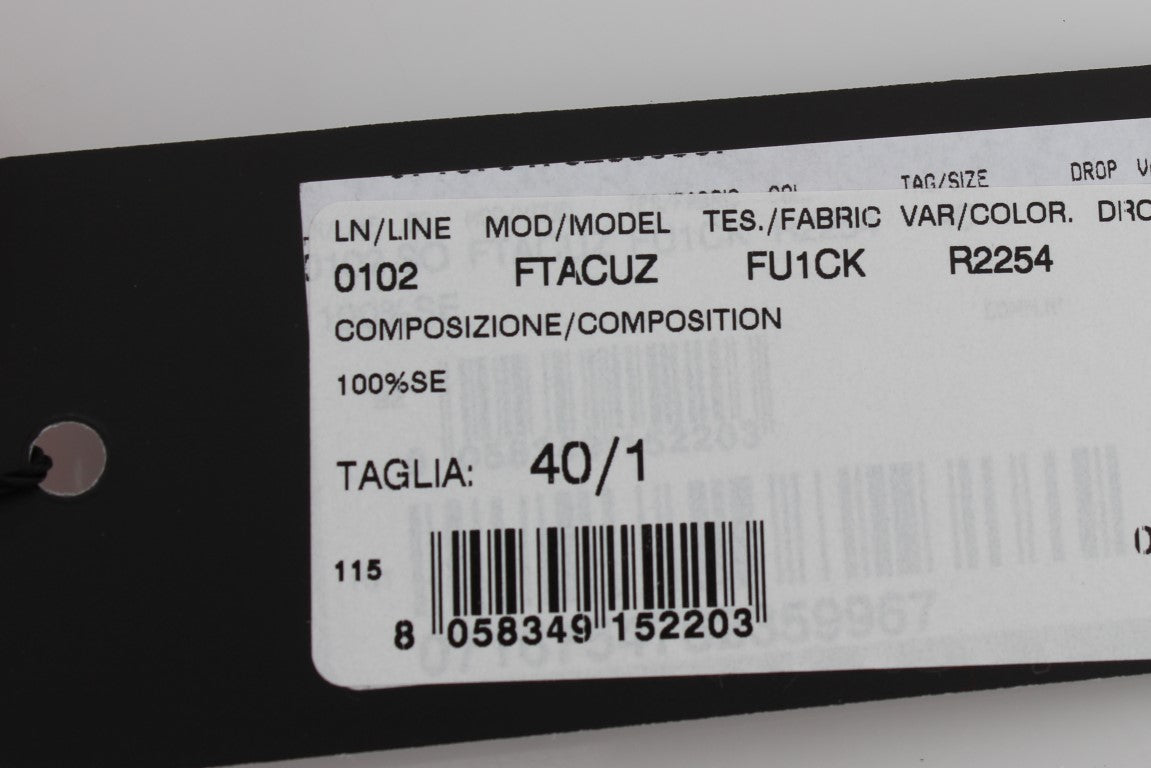 White label on black background with barcode and product information