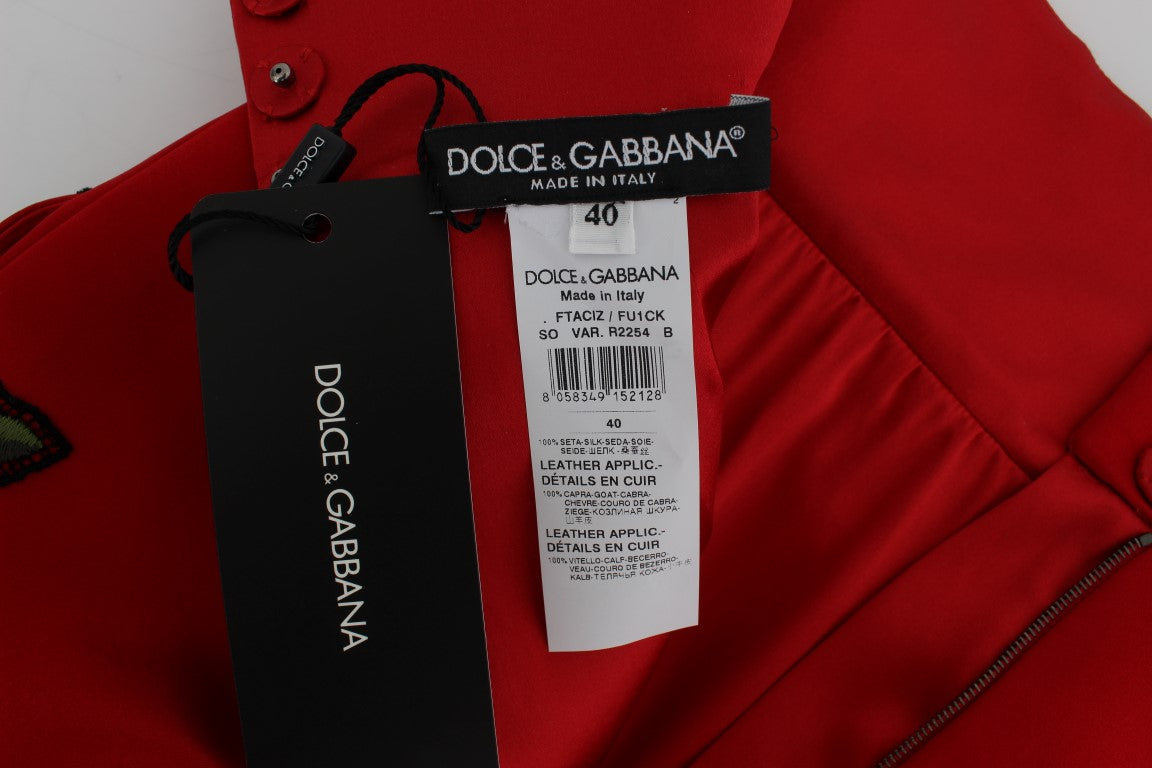 Red jacket on hanger with black tag