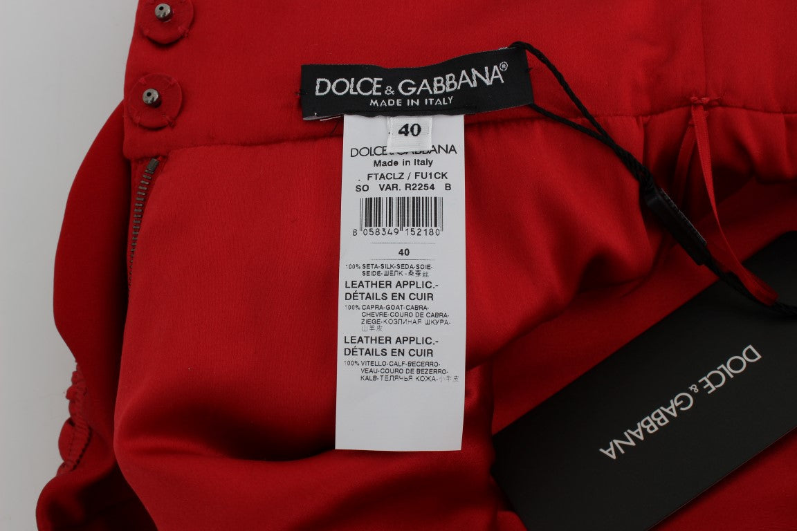 Red jacket with black label on front