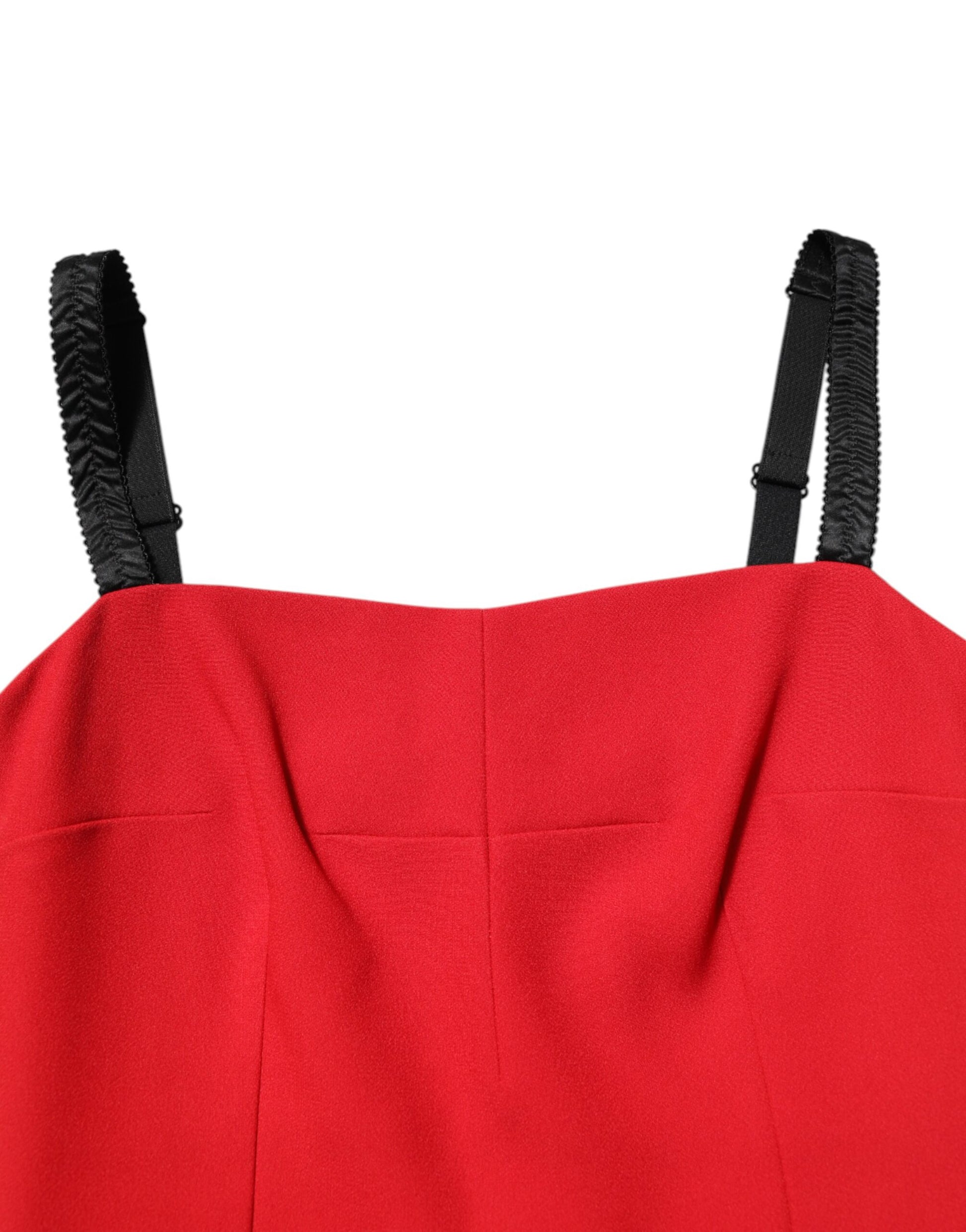 A red stretch bodycon sheath knee length dress by Dolce & Gabbana