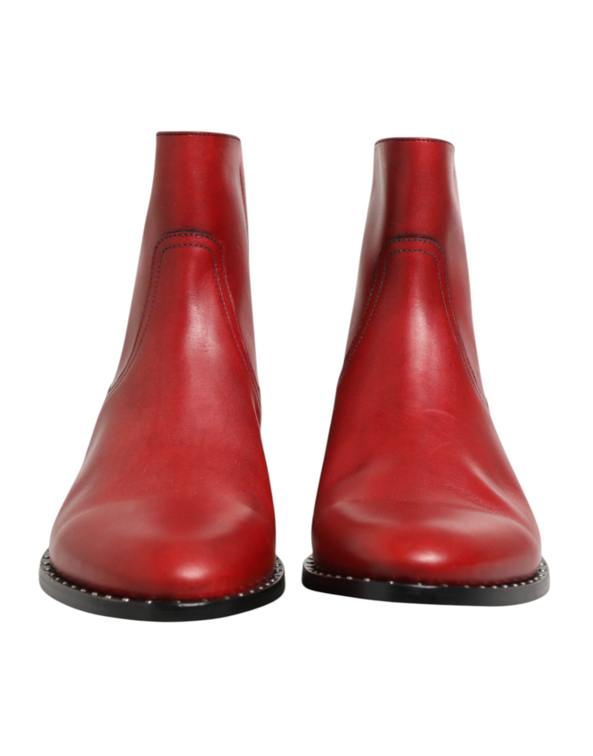 Pair of red leather boots