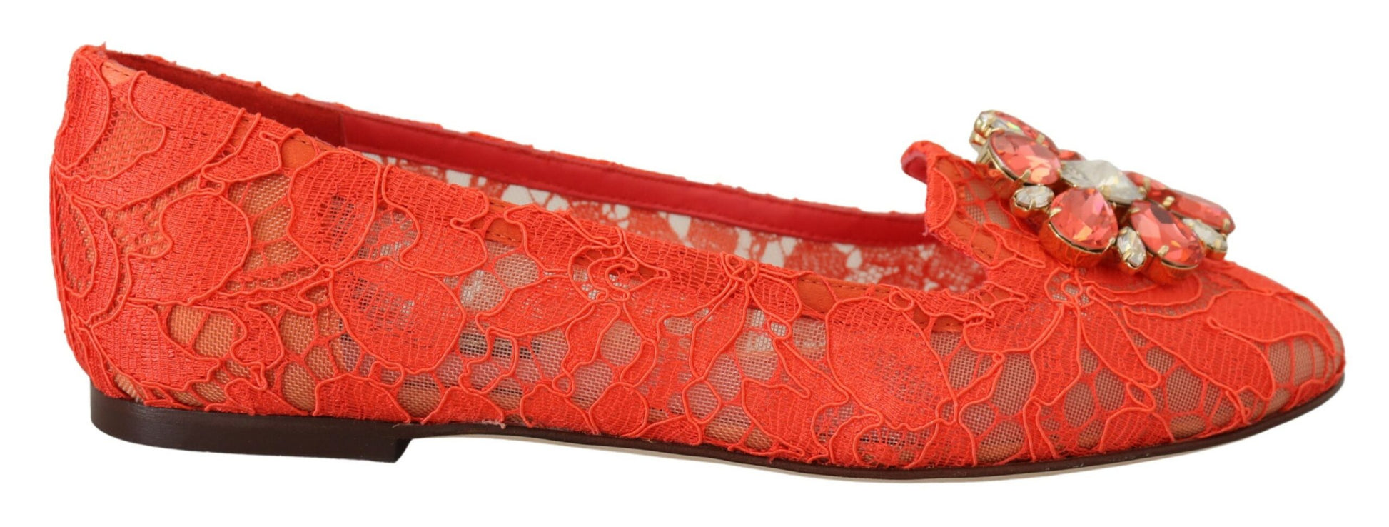 Red lace shoes with a bow on top