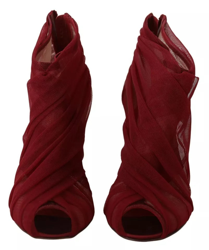 Pair of red high heel shoes