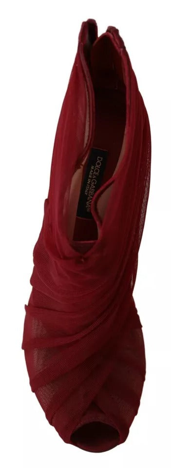 Red high heel shoe on display