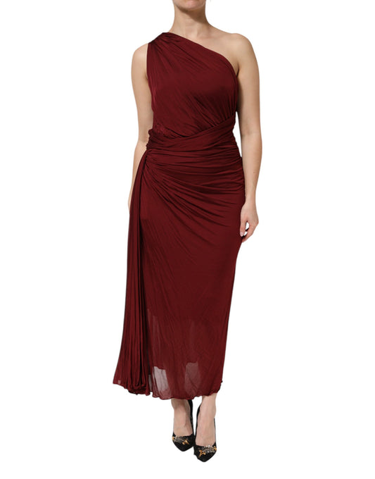 Long red dress on a model