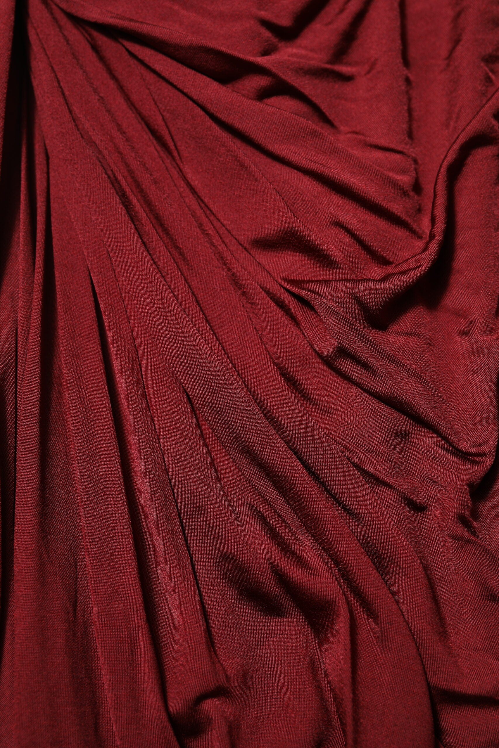Red fabric with ruffles