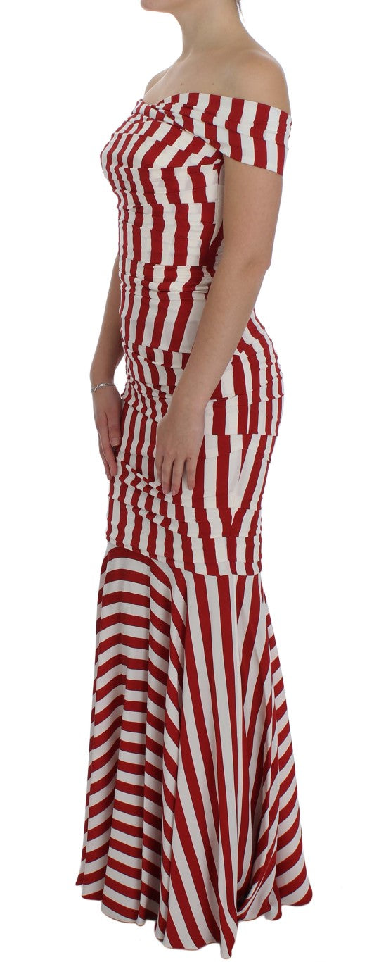 Red and white striped dress