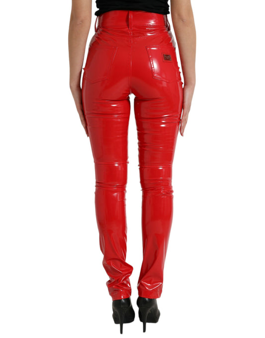 Red leather pants on a mannequin