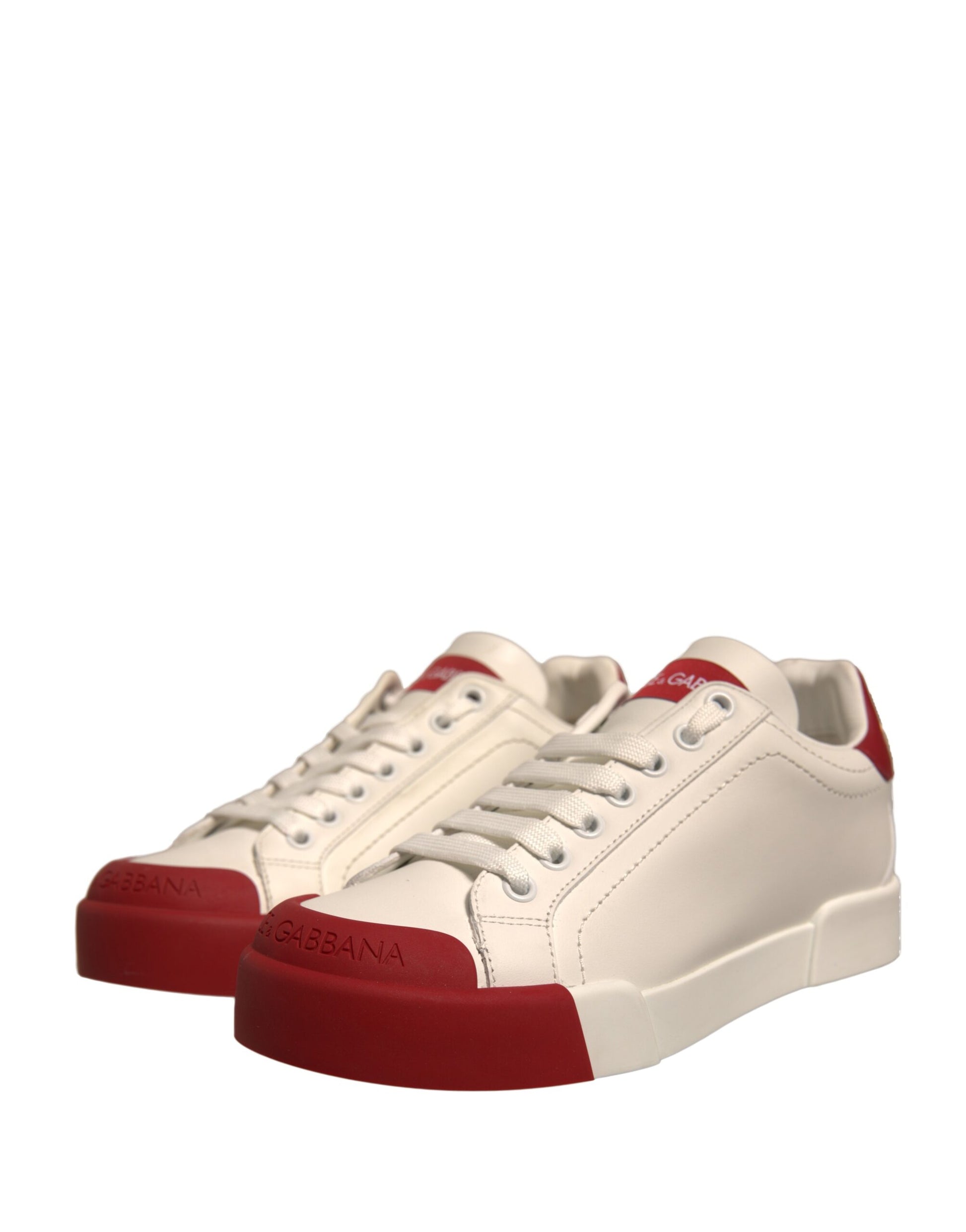 White sneakers with red accents