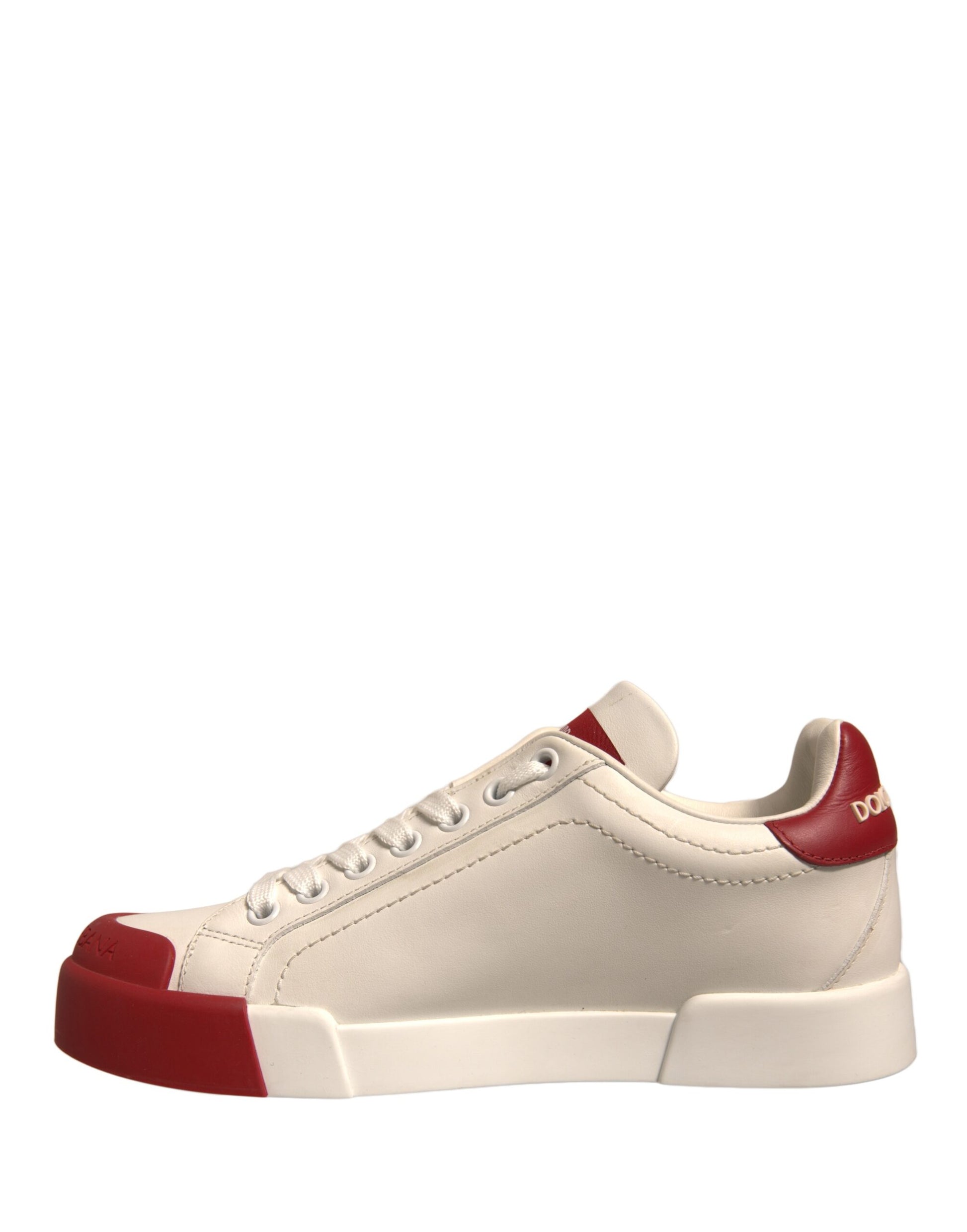 White sneaker with red accents