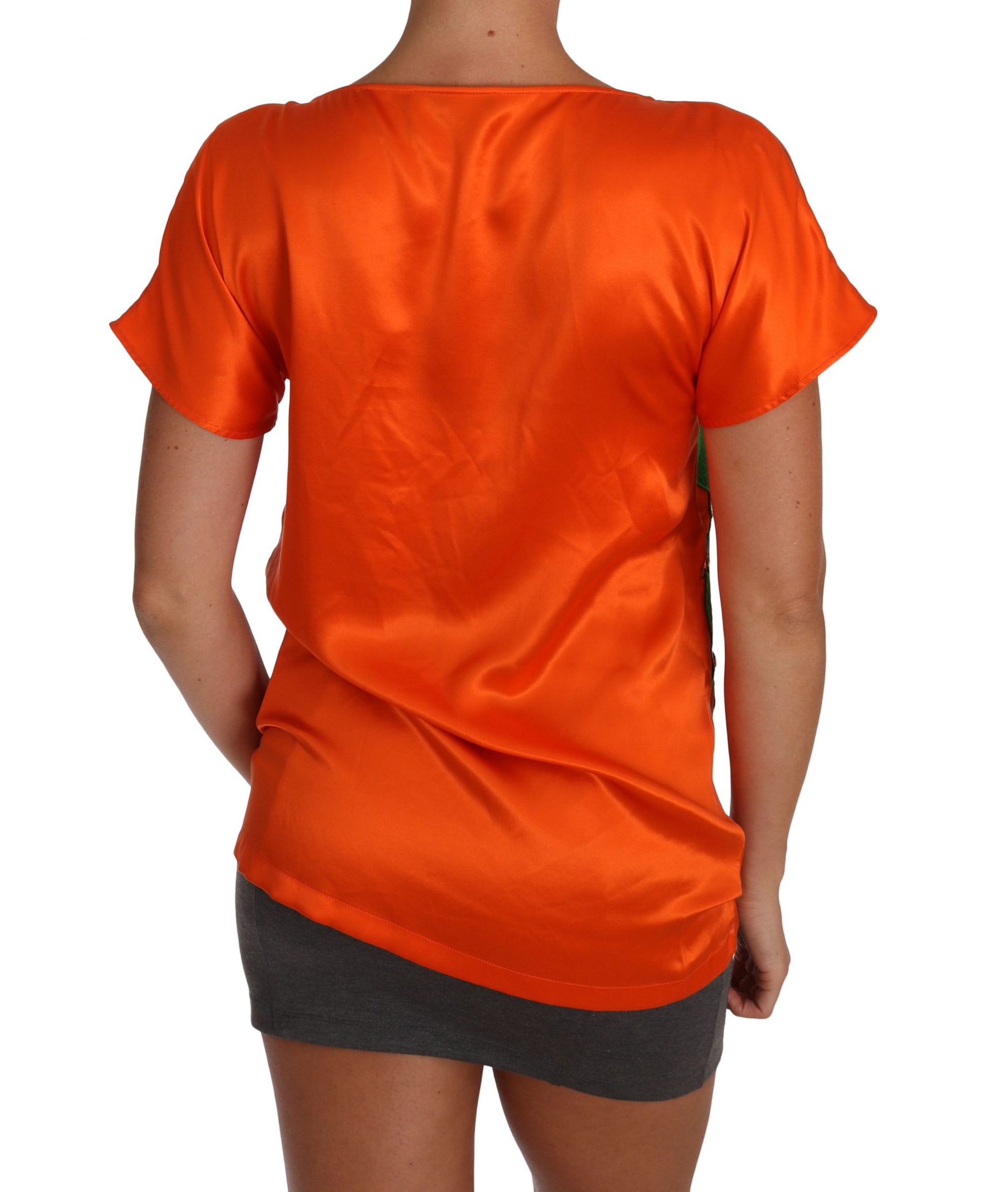 Orange silk sleepwear top
