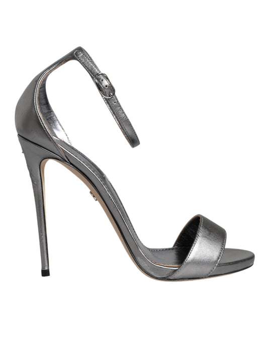 High heel silver sandal shoe