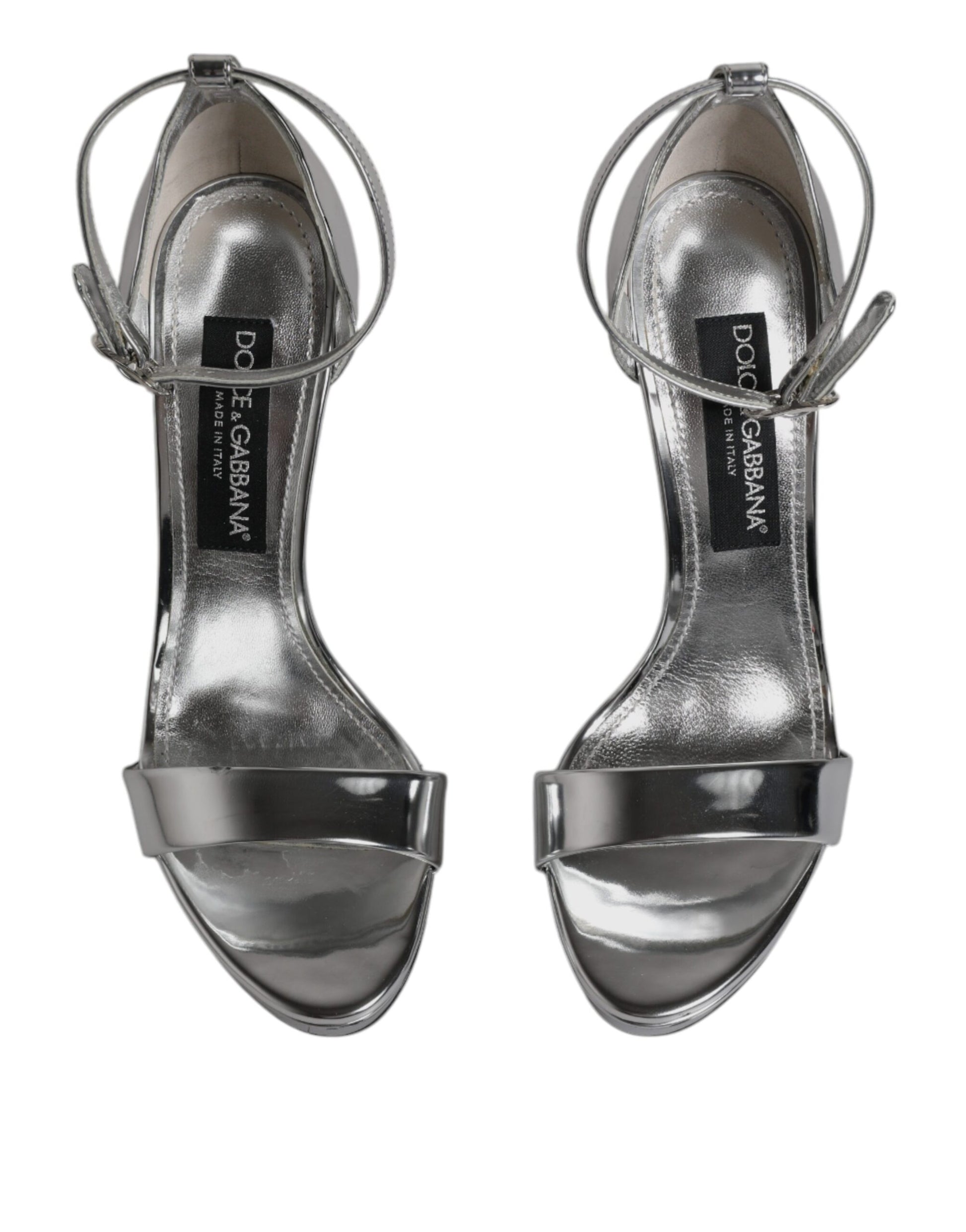 Silver glittery high heel shoes