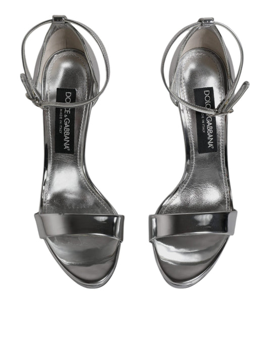 Silver glittery high heel shoes