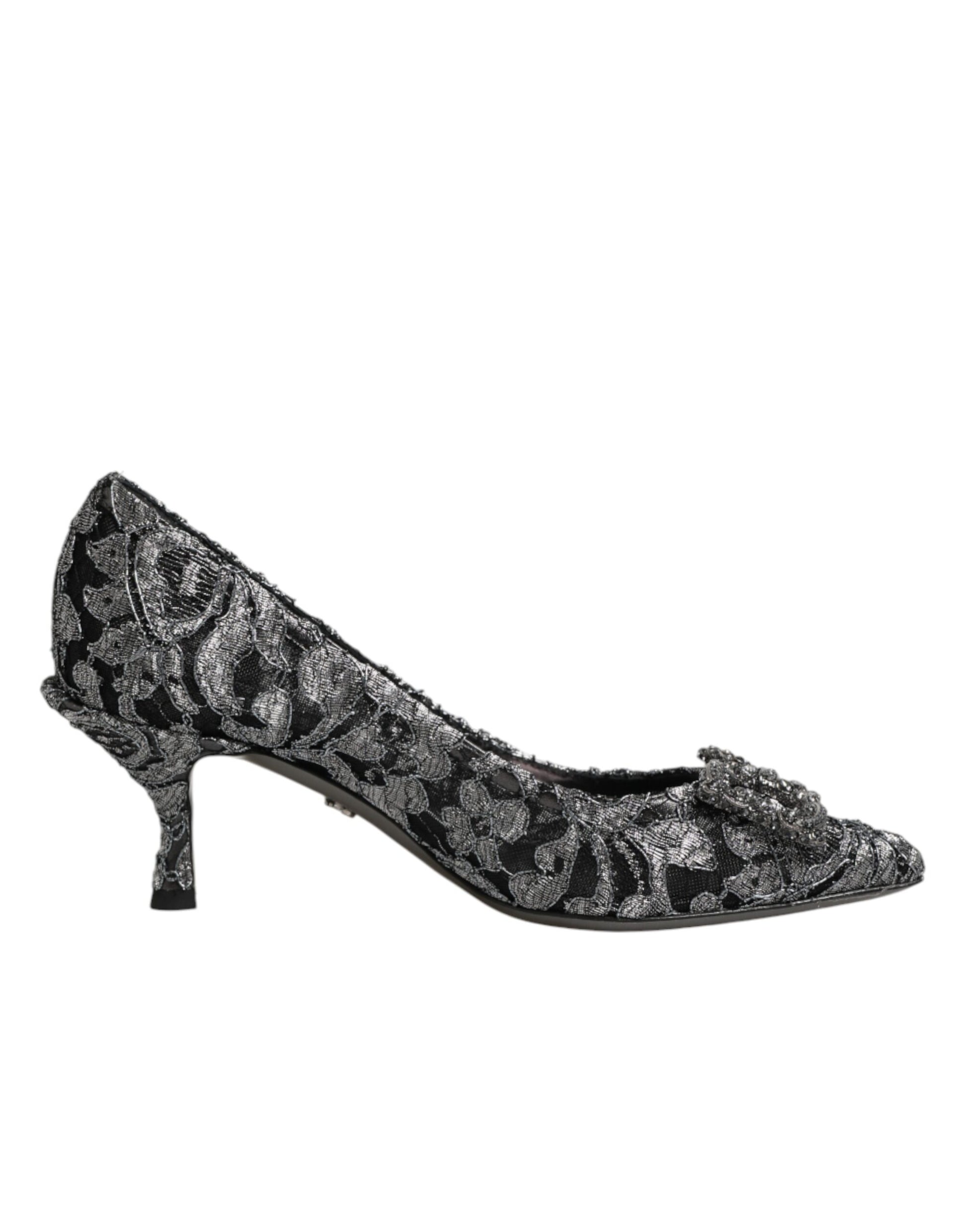 Black glittery women's shoe with heel