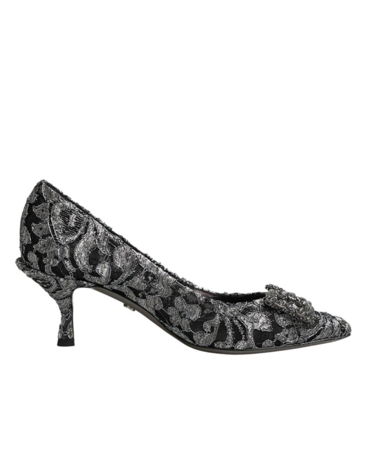 Black glittery women's shoe with heel