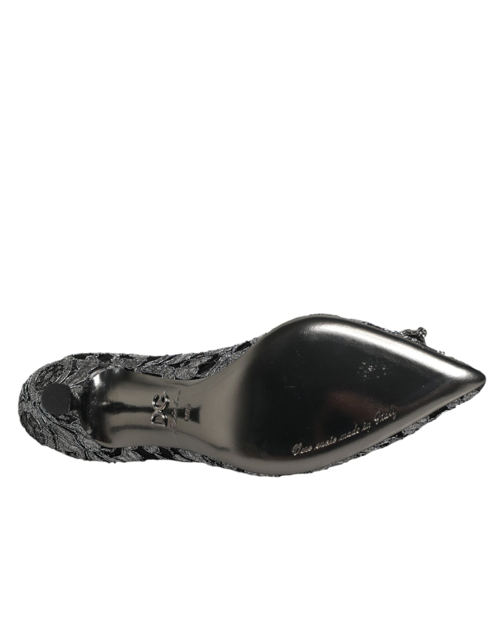 Black high heel shoe with embellishments