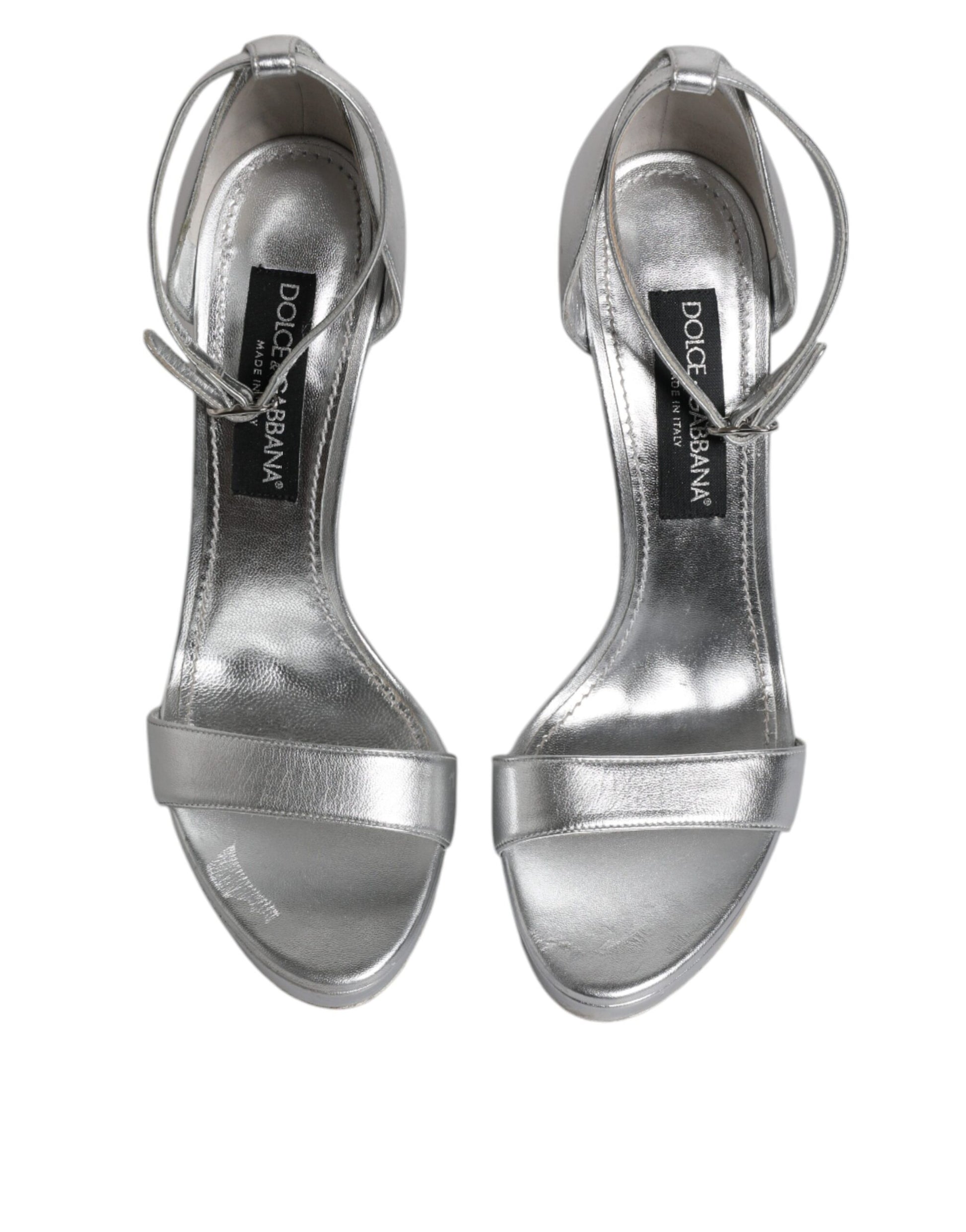 Silver glittery high heel shoes