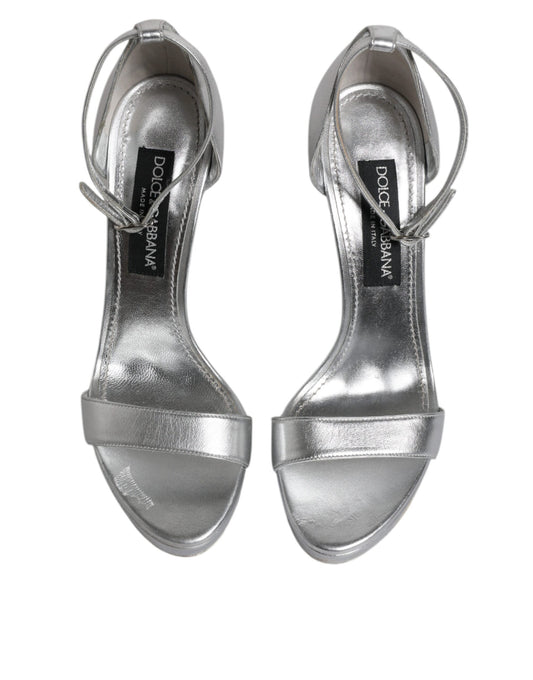 Silver glittery high heel shoes