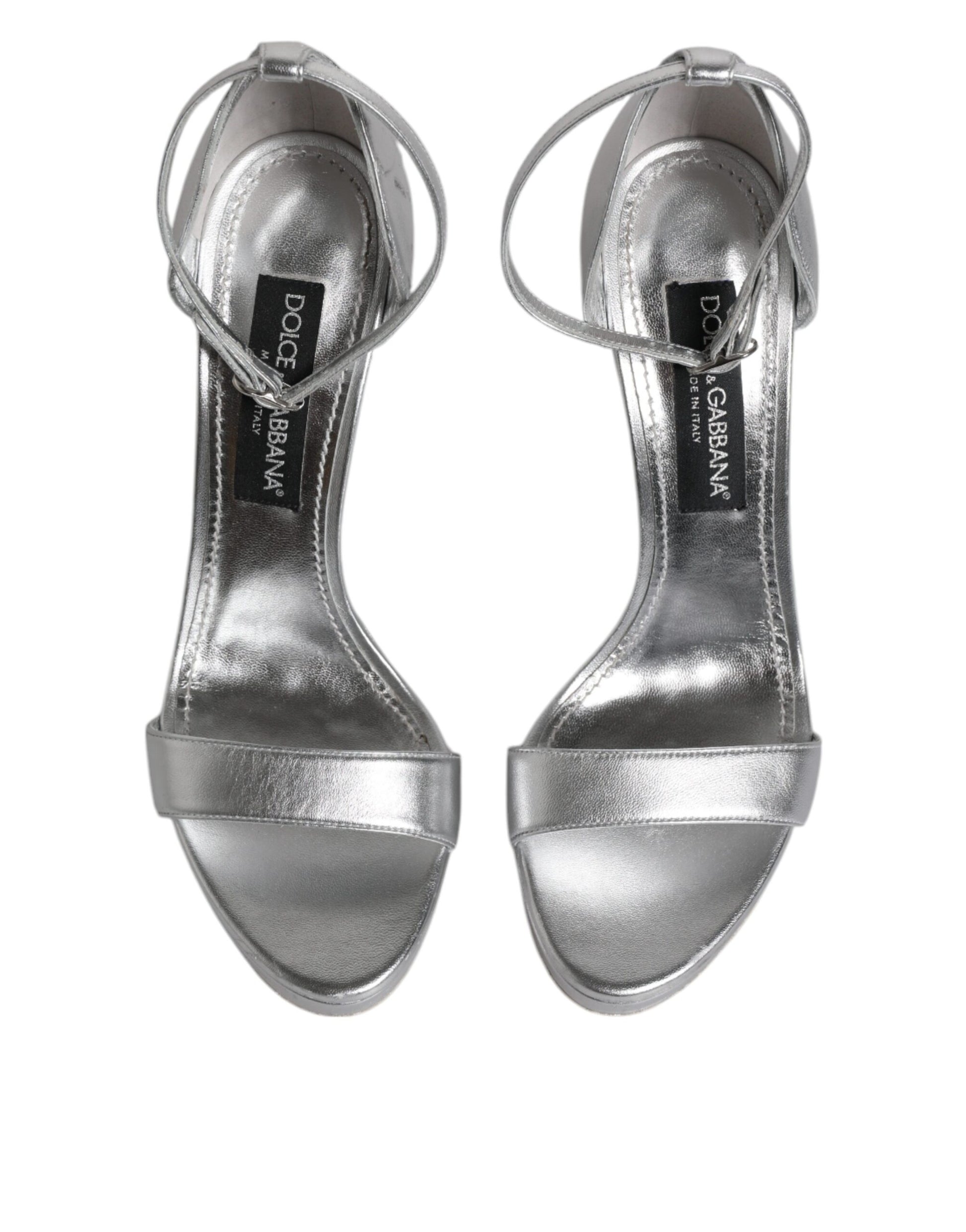 Silver glittery high heel shoes