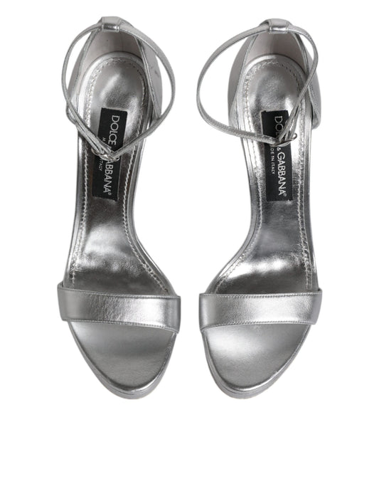Silver glittery high heel shoes