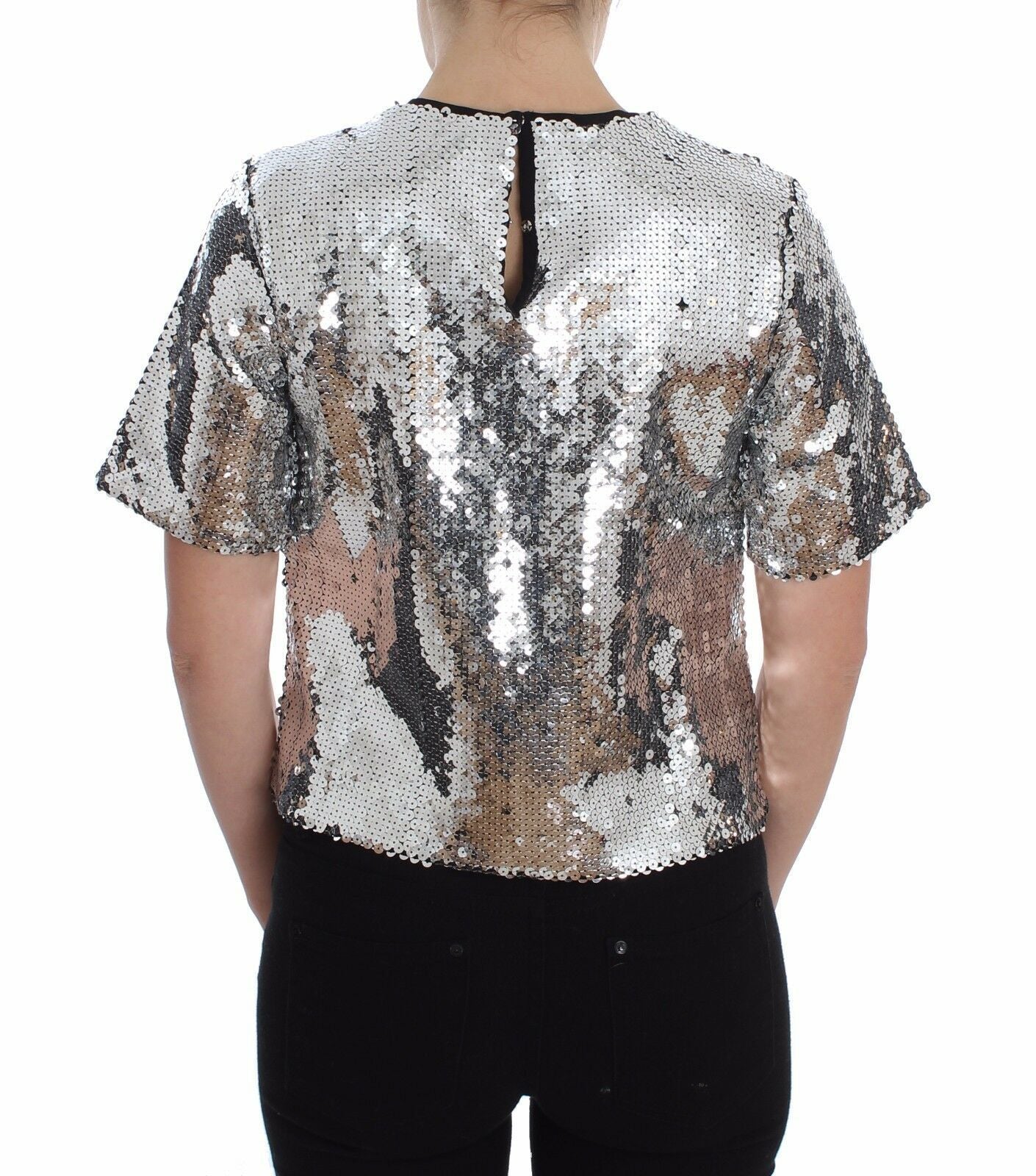 Shiny sequin top on a person