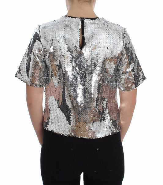 Shiny sequin top on a person
