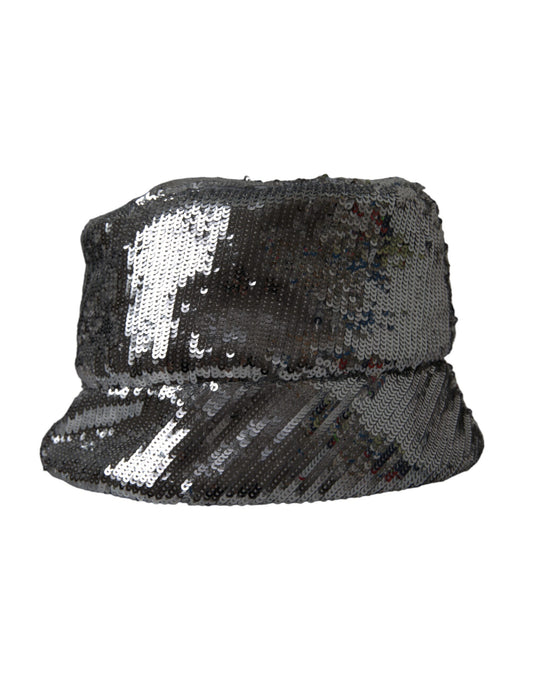 Black knit hat with white stripes