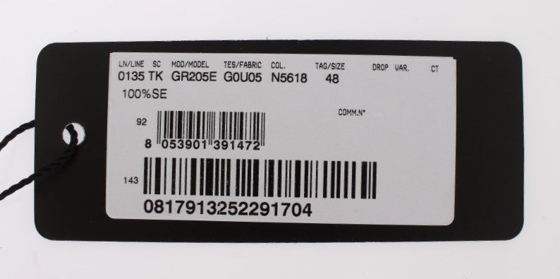 Black label with white text on a product