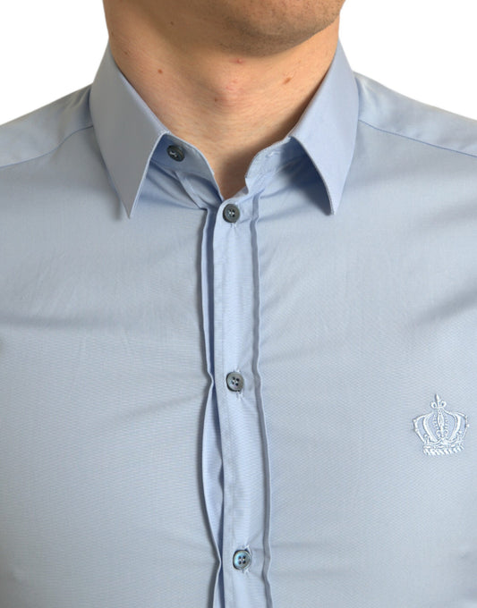 Blue shirt with collar and buttons