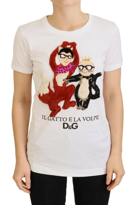 White t-shirt with cartoon characters