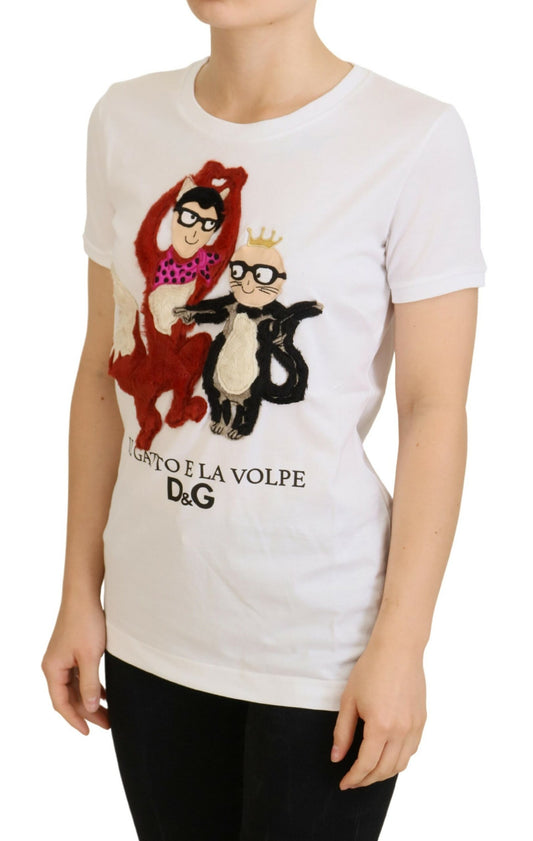White t-shirt with cartoon characters