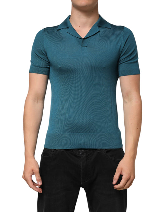 Men's polo shirt in dark blue color