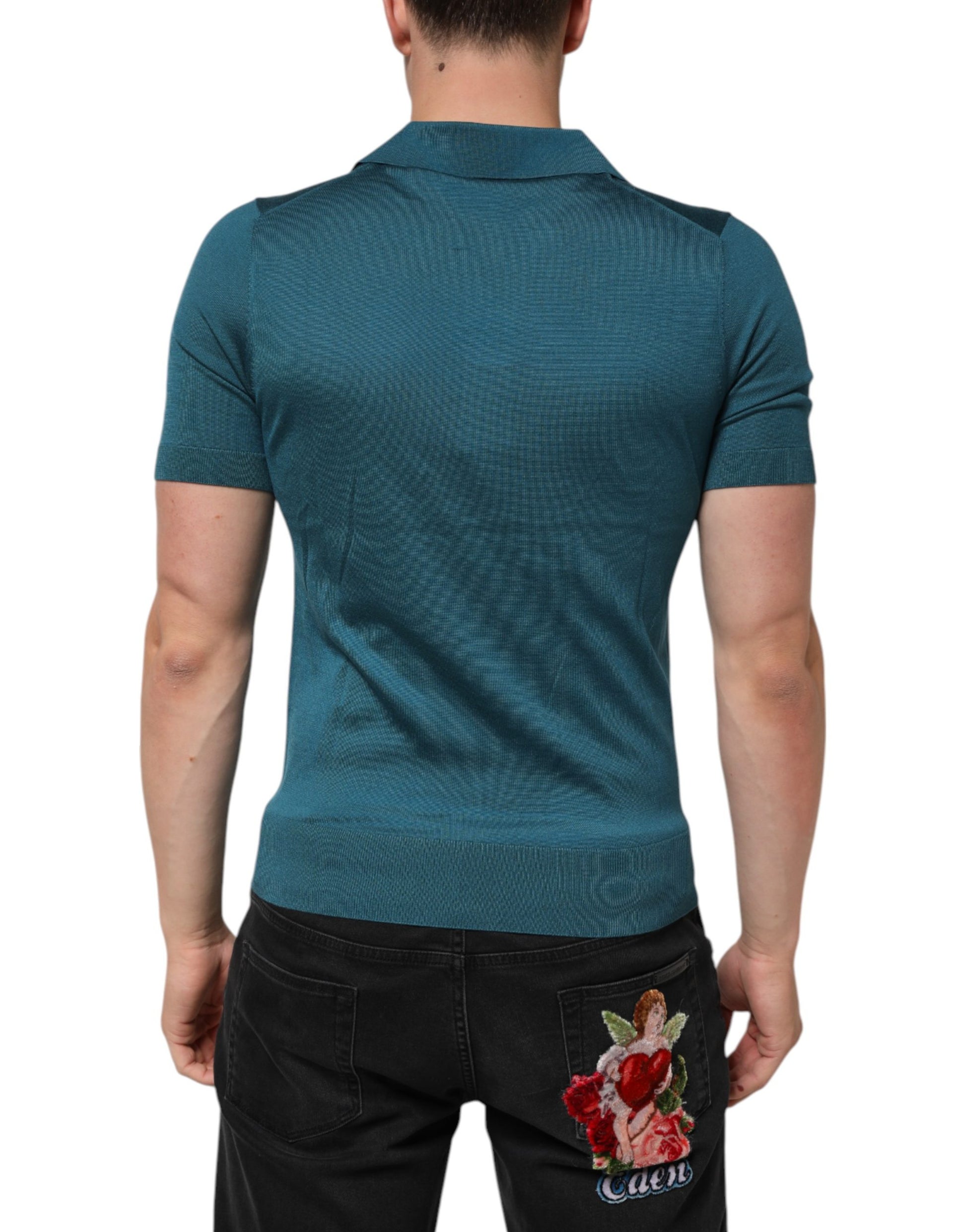 Blue polo shirt on mannequin